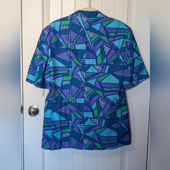 Shinesty Men's Stay Weird Short Sleeve Blazer Abstract Design 42 Blue/Green - Picture 2 of 7